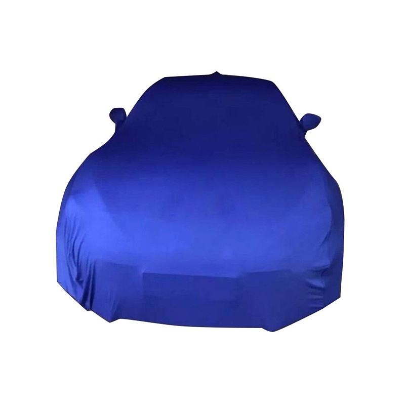 Blå al-vejr letvægts elastisk stof fuld bilcover