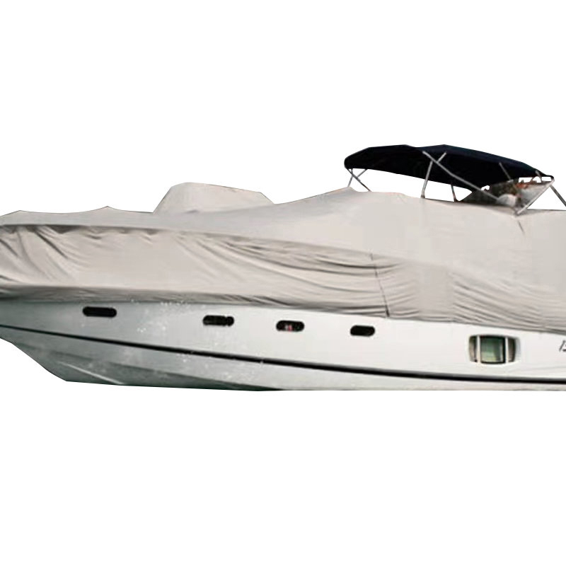 Grå og hvid UV-bestandig Oxford bådbetræk i stof
